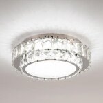 Wottes led plafonnier cristal moderne - design double rond lampe plafond luminaire - pour salon cuisine ...