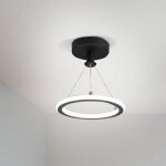 Wottes led plafonnier moderne rond - lampe de plafond lustre en acrylique noir pour salon couloir - blanc ...