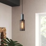 Wottes lustre industriel r�tro en maille avec abat - jour en fer noir simple moderne nordique suspension ...