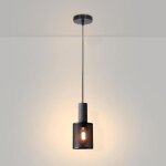Wottes lustre industriel r�tro en maille avec abat - jour en fer noir simple moderne nordique suspension ...