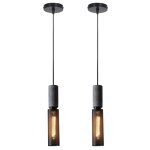 Wottes lustre industriel r�tro en maille avec abat - jour en fer noir simple moderne nordique suspension ...