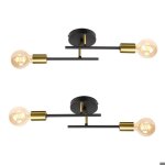 Wottes lustre plafonnier / applique murale industriel 2 lumi�res e27 lampe de plafond r�tro vintage en ...