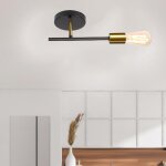 Wottes lustre plafonnier / applique murale industriel e27 lampe de plafond r�tro vintage en m�tal noir ...