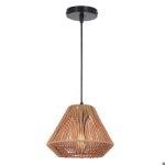 Wottes lustre rotin luminaire vintage industrielle e27 boho lampe suspension �24cm abat - jour en m�tal ...
