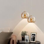 Wottes lustre suspension industrielle conception 25cm en forme boule verre moderne luminaire pour salle ...