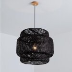 Wottes lustre suspension luminaire suspension bambou rotin noir �30 * 35cm 1pcs pour chambre salle � ...