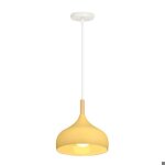 Wottes lustre suspension luminaire moderne style goutte chapeau plafonnier m�tal bois pour cuisine �24cm ...