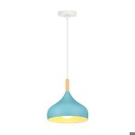 Wottes lustre suspension luminaire moderne style goutte chapeau plafonnier m�tal bois pour salle � manger ...