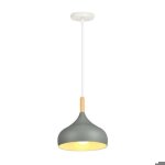 Wottes lustre suspension luminaire moderne style goutte chapeau plafonnier m�tal bois pour salle � manger ...
