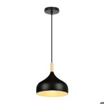 Wottes lustre suspension luminaire moderne style goutte chapeau plafonnier mtal bois pour salle  manger ...