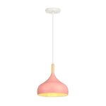 Wottes lustre suspension luminaire moderne style goutte chapeau plafonnier m�tal bois pour salle � manger ...