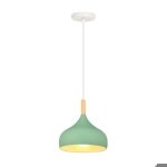 Wottes lustre suspension luminaire moderne style goutte chapeau plafonnier m�tal bois pour salle � manger ...
