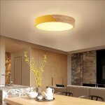 Wottes plafonnier en bois rond - led plafond luminaire moderne pour salon chambre couloir cuisine - 30 ...