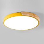 Wottes plafonnier en bois rond - led plafond luminaire moderne pour salon chambre couloir cuisine - 30 ...