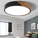 Wottes plafonnier en bois rond - led plafond luminaire moderne pour salon chambre couloir cuisine - 30 ...