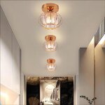 Wottes plafonnier en cristal moderne e27 led plafonnier mini lustre en cristal pour cuisine couloir entre ...