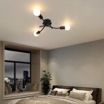 Wottes plafonnier industriel - lustre moderne en fer - lampe de plafond 3 lumières e27 noir pour salon ... Wottes plafonnier industriel - lustre moderne en fer - lampe de plafond 3 lumières e27 noir pour salon ...