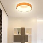 Wottes plafonnier led en bois - plafond moderne en bois rond luminaire pour salon chambre couloir - 30 ...