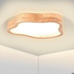 Wottes plafonnier led en bois rond - Ø37 * 34cm - blanc neutre - plafonnier nuage en bois design - pour ... Wottes plafonnier led en bois rond - Ø37 * 34cm - blanc neutre - plafonnier nuage en bois design - pour ...