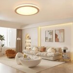 Wottes plafonnier led en bois rond - Ø50 * 50cm - blanc chaud - design cercle en bois - pour salon couloir ... Wottes plafonnier led en bois rond - Ø50 * 50cm - blanc chaud - design cercle en bois - pour salon couloir ...