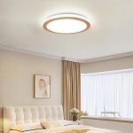 Wottes plafonnier led en bois rond - 50 * 50cm - blanc froid - design cercle en bois - pour salon couloir ...
