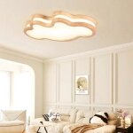 Wottes plafonnier led en bois rond - Ø51 * 26cm - blanc neutre - plafonnier nuage en bois design - pour ... Wottes plafonnier led en bois rond - Ø51 * 26cm - blanc neutre - plafonnier nuage en bois design - pour ...