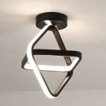 Wottes plafonnier led moderne luminaire - design forme gomtrique noir - pour salon salle de bain - ...
