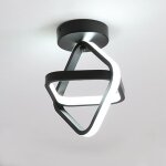 Wottes plafonnier led moderne luminaire - design forme gomtrique noir - pour salon salle de bain - ...