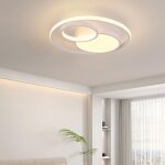Wottes plafonnier led moderne - luminaire plafond design cercle gomtrique blanc pour salon balcon loft ...