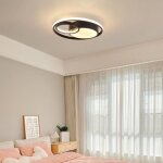 Wottes plafonnier led moderne - luminaire plafond design cercle gomtrique noir pour salon balcon loft ...