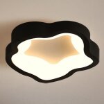 Wottes plafonnier led moderne noir - 14w blanc chaud luminaire fleur lampe de plafond pour couloir salle ...