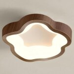 Wottes plafonnier led moderne noyer - 14w blanc chaud luminaire fleur lampe de plafond pour couloir salle ...