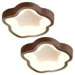 Wottes plafonnier led moderne noyer - 14w blanc chaud luminaire fleur lampe de plafond pour couloir salle ...