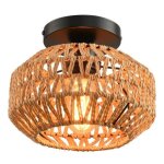 Wottes rotin plafonnier vintage boho - cage en rotin brun - rétro plafonnier rustique - pour cuisine ... Wottes rotin plafonnier vintage boho - cage en rotin brun - rétro plafonnier rustique - pour cuisine ...