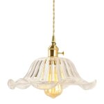 Wottes suspension avec abat - jour en verre en forme de feuille de lotus style industriel vintage lampe ...