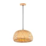 Wottes suspension en bambou tissage lustre style boh�me �30cm abat - jour en bambou vintage luminaire ...