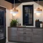 Wottes suspension en bois et m�tal - blanc 2pcs - �18 * 10cm - e27 - design r�tro rond - �clairage int�rieur ...