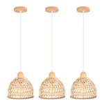 Wottes suspension luminaire moderne cr�atif lustre en bois et bambou de design � spirale vintage lampe ...