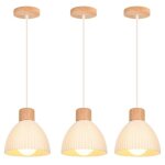 Wottes suspension luminaire moderne industrielle bois lustre abat - jour m�tal blanc vintage forme cage ...