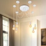 Wottes suspension luminaire vintage industrielle lampe araign�e blanc 6 bras r�tro edison diy r�glable ...