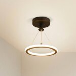 Wottes suspension lustre plafonnier - design modern forme rond - led dimmable - noir 20cm pour chambre ...
