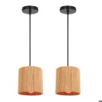 Wottes suspension rotin luminaire vintage industrielle boho lampe r�tro �15cm abat - jour en m�tal et ...