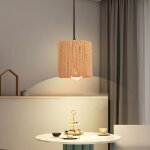 Wottes suspension rotin luminaire vintage industrielle e27 boho lampe r�tro �15cm abat - jour en m�tal ...