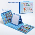 Wozwe ensemble doutils de dessin pour enfants 208 pièces coffret cadeau de papeterie portable pour étudiants ... Wozwe ensemble doutils de dessin pour enfants 208 pièces coffret cadeau de papeterie portable pour étudiants ...