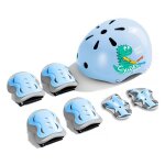 Wozwe� professional casque de sport pour enfants genouill�res et coudi�res set de 7 pi�ces bleu (2 - ...