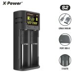 X power chargeur accu intelligent 18650 21700 chargeur 2 slots �cran lcd cable usb - c grande compatibilit� ...