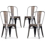 X4 chaise de salle � manger bistrot metalix design industriel en m�tal - nouvelle �dition bronze m�tallis� ...