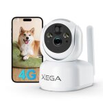 Xega cam�ra de surveillance 3g / 4g lte sans fil avec batteries carte sim 2k vision nocturne ai pir d�tection ...