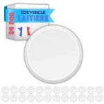 Xilmark 24 couvercles pot yaourt rutilisables couvercles pot de yaourt en verre type la laitire bouchon ...