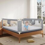 Xjing - barri�re de lit b�b� anti - chute - r�glable protection � double verrouillage - 1. 8 m�tre vertical ...